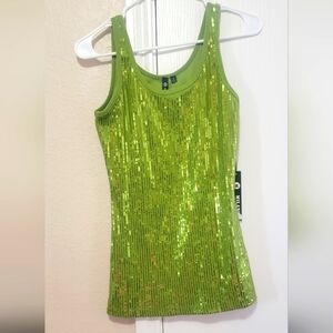 MILANO GREEN SEQUIN TANK TOP